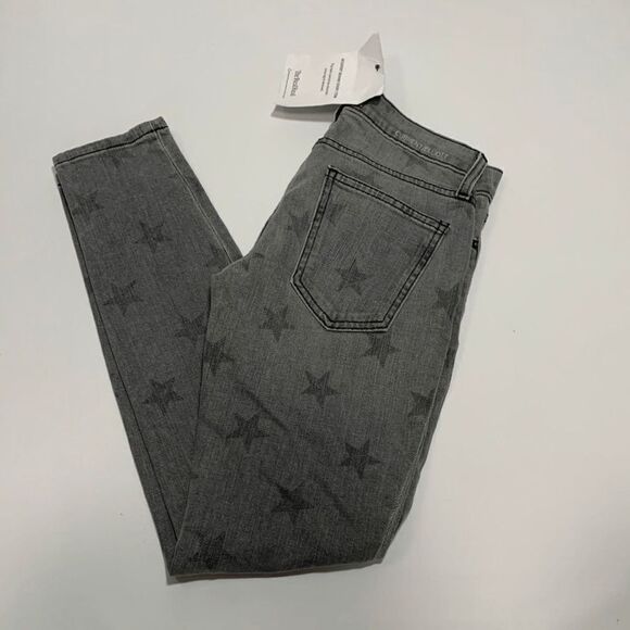 Current Elliott Womens Denim Jeans the Stiletto Gray Stars Size 24 - Picture 1 of 11